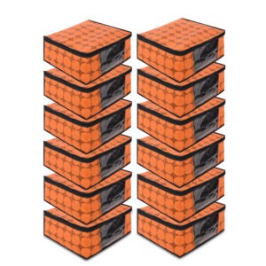 Printed Nonwoven Single Clothes Storage Bag  Wardrobe Organizer with Front Transparent for Lehenga, Suit, Dress & Accessories