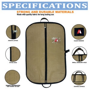 ZEBRA Nonwoven KNH Taiwan 100 GSM Foldable Cover, Coat Cover, Blazer Cover, Uniforms Cover, And Cloths Bag, 100% Virgin Non-Woven Fabric (Size : 38x24 Inch)